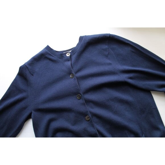 Sacai Luck Pleated Insert Cardigan Navy Size 1 (S) - Picture 9 of 13